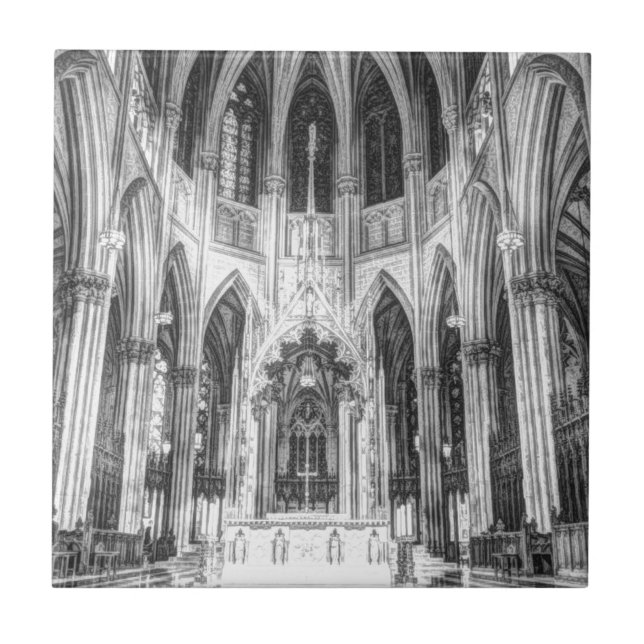 Azulejo De Cerámica Catedral gótica religiosa de la iglesia católica (Frente)