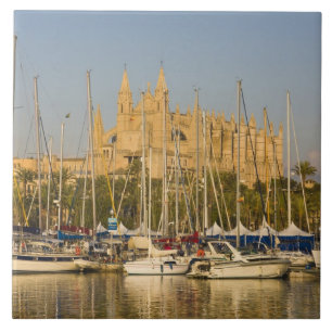 Azulejo De Cerámica Catedral y marina, Palma, Mallorca, España 2