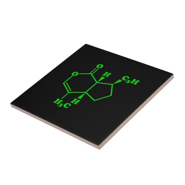 Azulejo De Cerámica Catnip Nepetalactona Fórmula Química Molecular (Lado)
