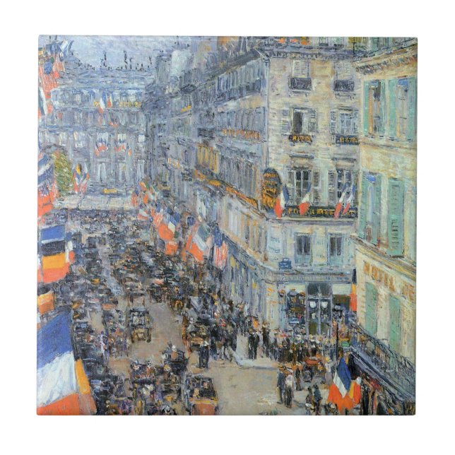 Azulejo De Cerámica Catorce de Julio, Rue Daunou de Childe Hassam (Frente)