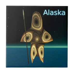 Azulejo De Cerámica Cazador inuit fractal