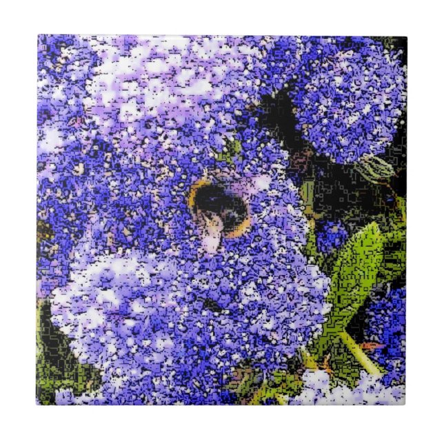 Azulejo De Cerámica Ceanothus Flower Bee (Frente)