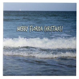 Azulejo De Cerámica Celebra una Navidad al estilo de Florida
