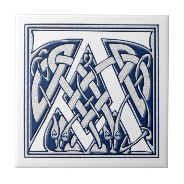 Azulejo De Cerámica Celtic un monograma (Frente)