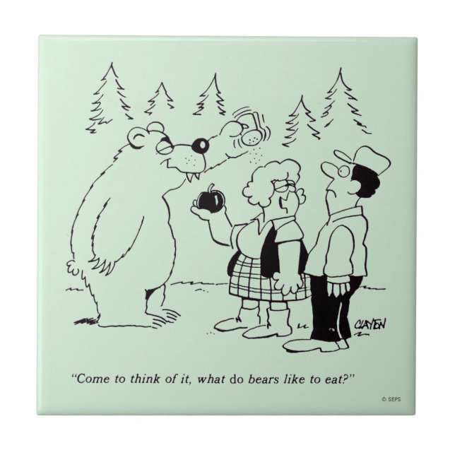 Azulejo De Cerámica Cena de los osos (Frente)