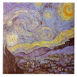 Azulejo De Cerámica Cerámica de la noche estrellada de Van Gogh