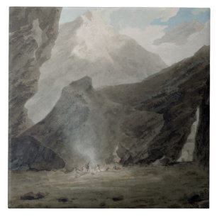 Azulejo De Cerámica Cerca de Chiavenna en el Grisons, c.1779 (w/c,
