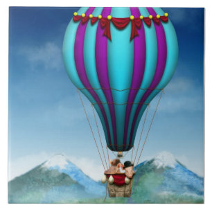 Azulejo De Cerámica Cerdo Volador - Globo - Vuela, vuela y vámonos