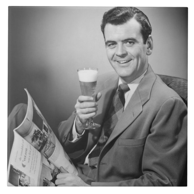 Azulejo De Cerámica Cerveza helada (Frente)