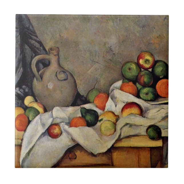 Azulejo De Cerámica Cezanne - Cortina, jugo y fruta (Frente)