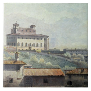 Azulejo De Cerámica Chalet Medici, Roma, c.1776 (aceite en el papel)