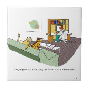 Azulejo De Cerámica Charla del gato