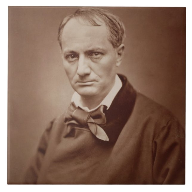 Azulejo De Cerámica Charles Baudelaire (1821-67), poeta francés, (Frente)