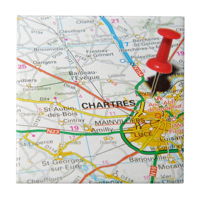 Azulejo De Cerámica Chartres, Francia (Frente)