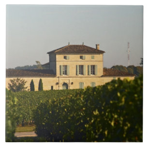 Azulejo De Cerámica Chateau Lafleur Petrus y viñedo, en Pomerol,