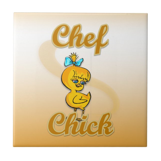 Azulejo De Cerámica Chef Chick (Frente)