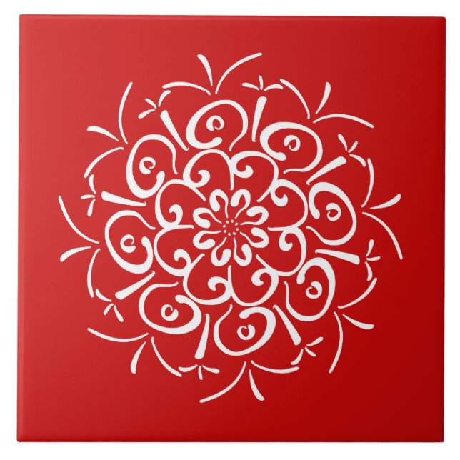 Azulejo De Cerámica Cherry Mandala (Frente)