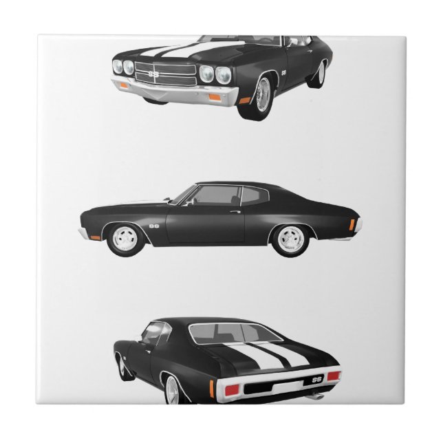 Azulejo De Cerámica Chevelle SS de 1970: (Frente)