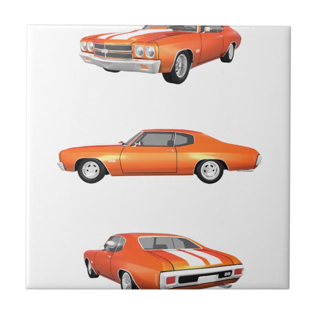 Azulejo De Cerámica Chevelle SS de 1970: (Frente)