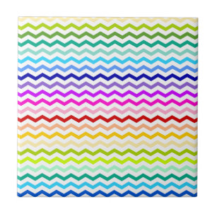 Azulejo De Cerámica Chevron arcoiris