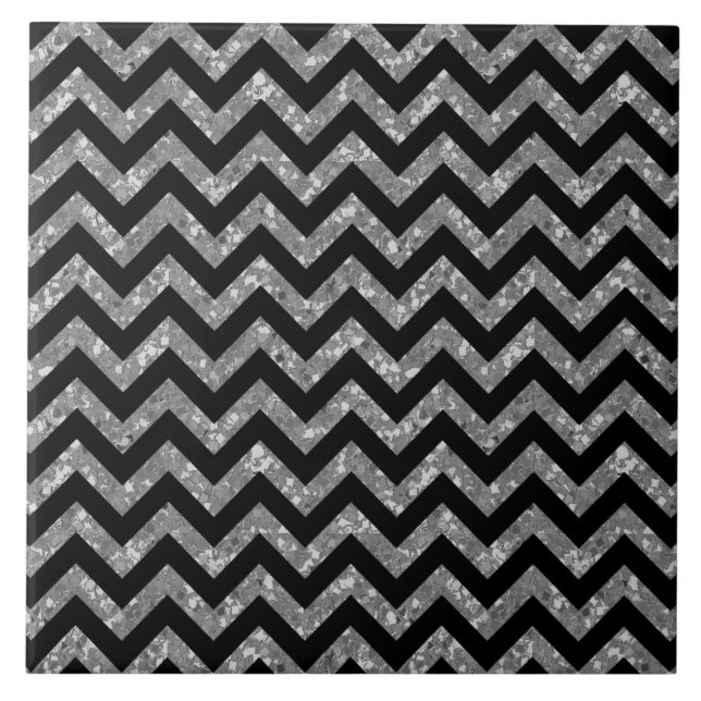 Azulejo De Cerámica Chevron Purpurina Look Tile (Frente)