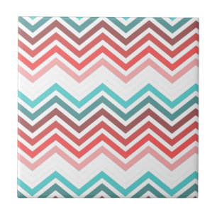 Azulejo De Cerámica Chevron zigzag moderno, moderno y colorido