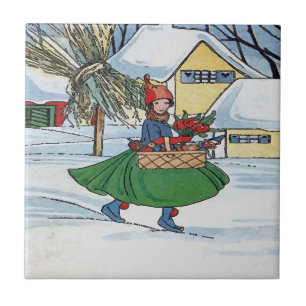 Azulejo De Cerámica Chica holandés, Delft Blue