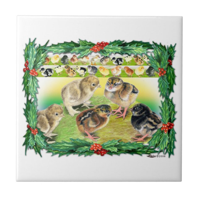 Azulejo De Cerámica Chicas navidades (Frente)