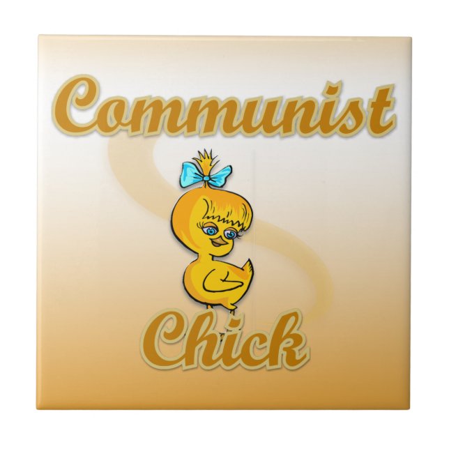 Azulejo De Cerámica Chick comunista (Frente)