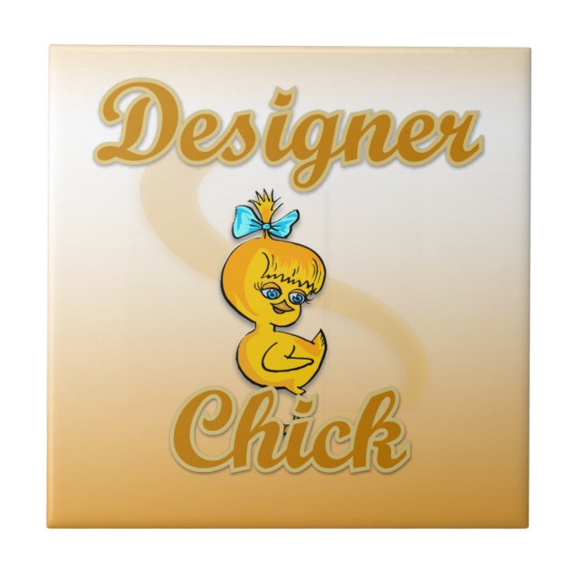 Azulejo De Cerámica Chick de diseñador (Frente)
