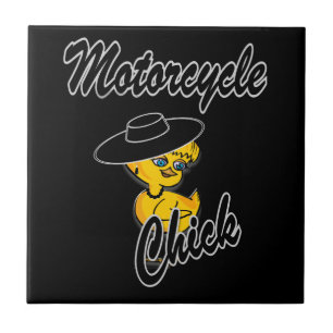 Azulejo De Cerámica Chick de motocicleta #4