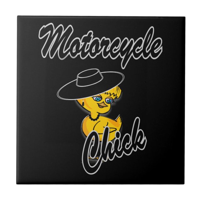 Azulejo De Cerámica Chick de motocicleta #4 (Frente)