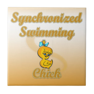 Azulejo De Cerámica Chick de natación sincronizada