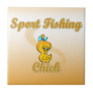 Azulejo De Cerámica Chick de pesca deportiva