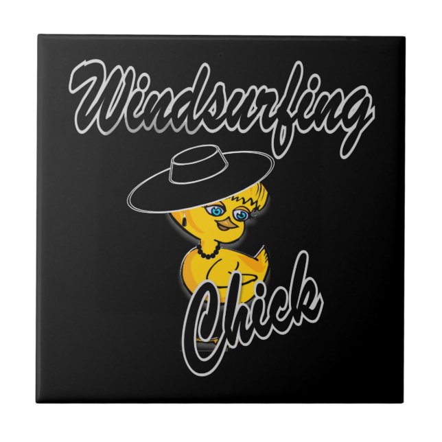 Azulejo De Cerámica Chick de windsurf #4 (Frente)
