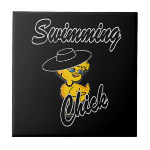 Azulejo De Cerámica Chick Nadador #4