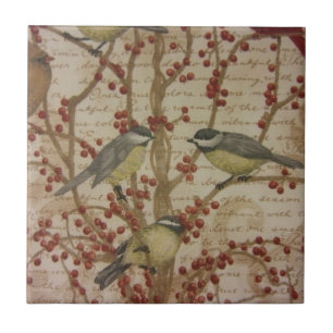 Azulejo De Cerámica Chickadees