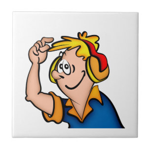 Azulejo De Cerámica Chico Con Auricular