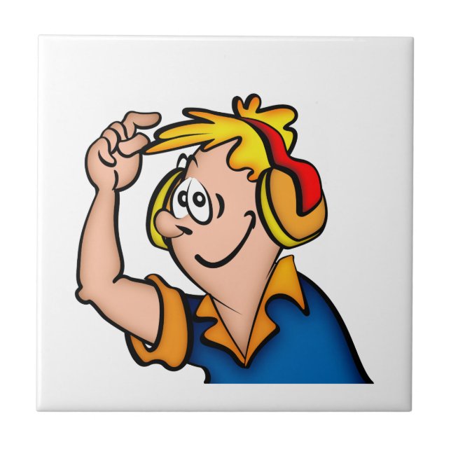 Azulejo De Cerámica Chico Con Auricular (Frente)