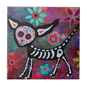 AZULEJO DE CERÁMICA CHIHUAHUA DIA DE LOS MUERTOS TILE