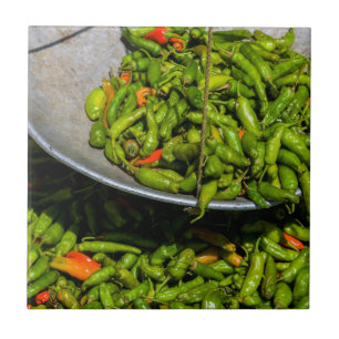 Azulejo De Cerámica Chiles A La Venta En El Mercado