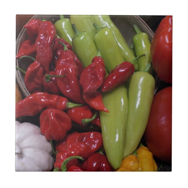 Azulejo De Cerámica Chili Peppers (Frente)
