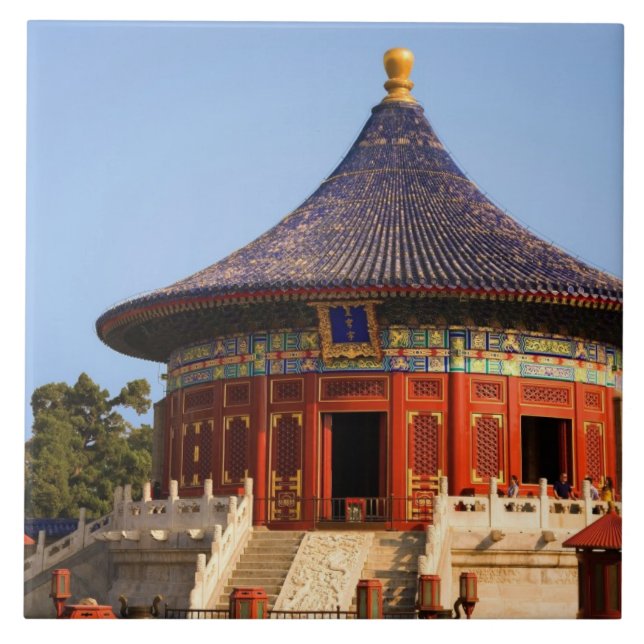 Azulejo De Cerámica China, Beijing, Parque Tian Tan, Templo del Cielo, (Frente)