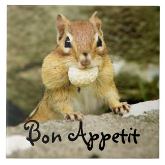 Azulejo De Cerámica Chipmunk Trivet de Appetit del Bon