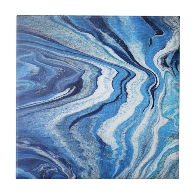 Azulejo De Cerámica Chispa azul de Geode (Frente)