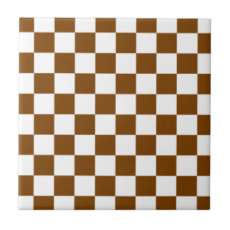 Azulejo De Cerámica Chocolate Brown Checks