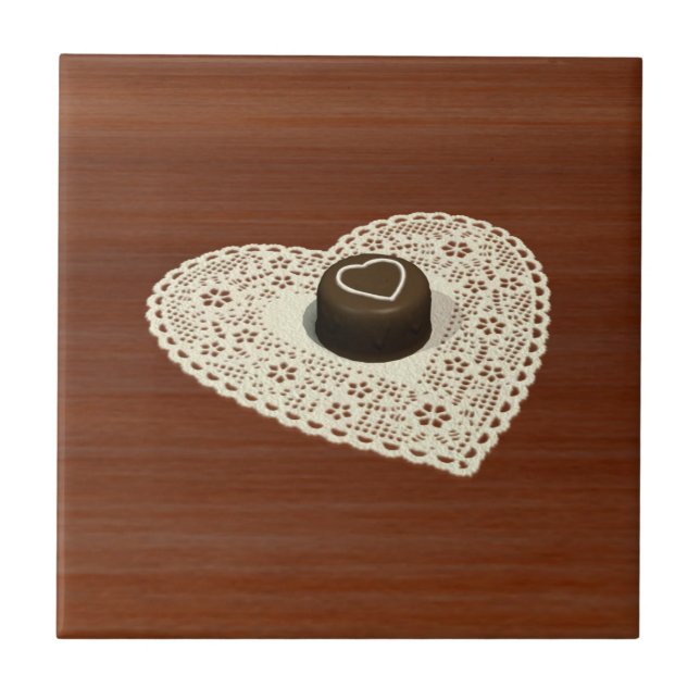 Azulejo De Cerámica Chocolate de San Valentín (Frente)