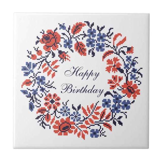 Azulejo De Cerámica Ciclo de flores (Frente)