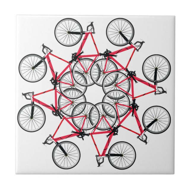 Azulejo De Cerámica Ciclo de la bicicleta (Frente)