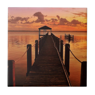 Azulejo De Cerámica Cielo de la puesta del sol